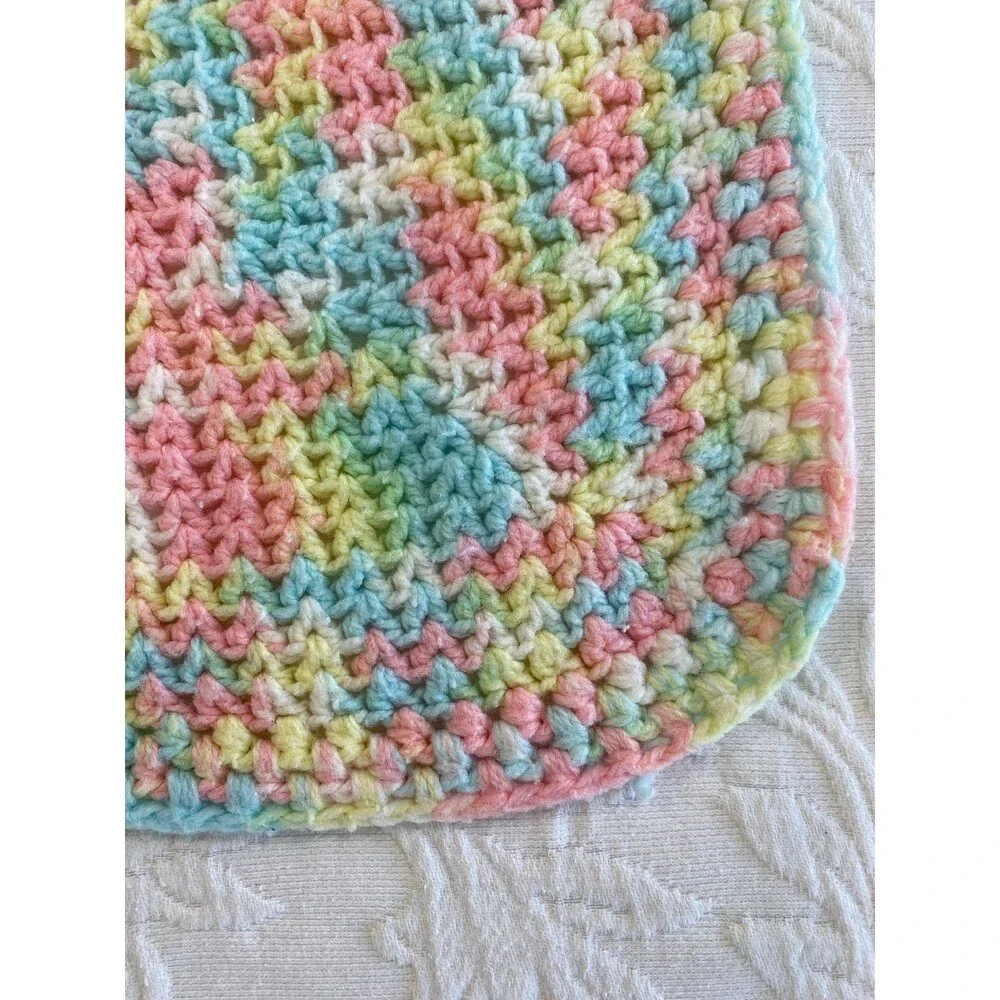 Vintage Handmade Crochet Newborn Baby Afghan Perfect Shower Gift Pre-me Infant‎